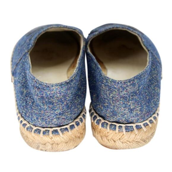 Chanel Espadrille 38 Wool Blue Tweed Cap Toe Cc Sandals CC-S0207P-C038 - Picture 9 of 11